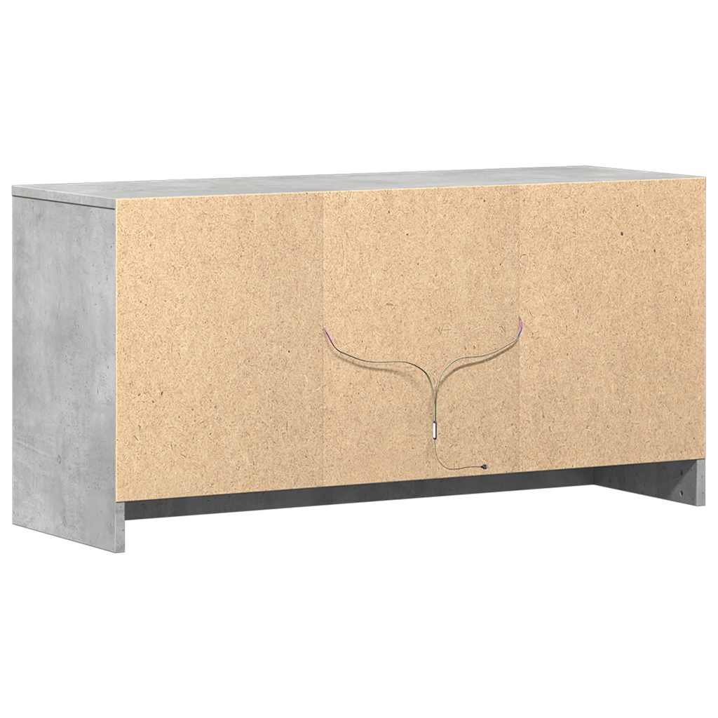 vidaXL Meuble TV avec lumières LED Gris béton 100x34x50 cm