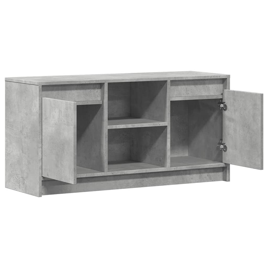 vidaXL Meuble TV avec lumières LED Gris béton 100x34x50 cm