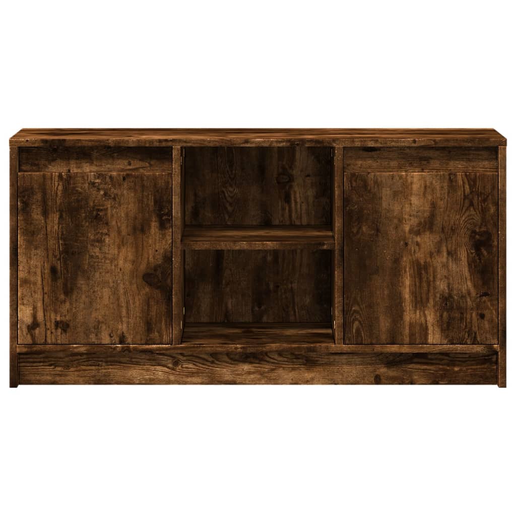 vidaXL Meuble TV avec lumières LED chêne fumé 100x34x50 cm