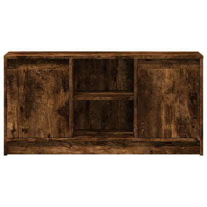 vidaXL Meuble TV avec lumières LED chêne fumé 100x34x50 cm