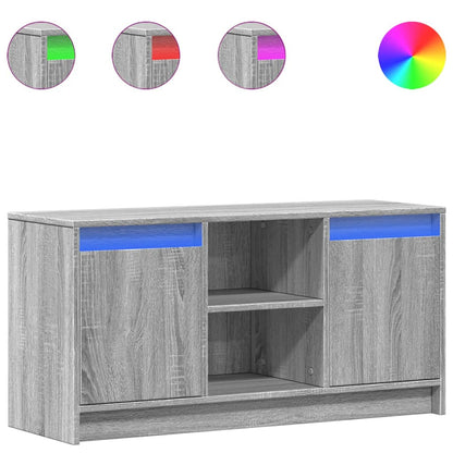 Meuble TV vidaXL avec éclairage LED Gris Sonoma 100x34x50 cm