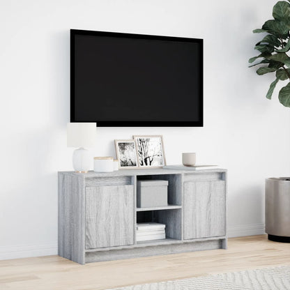 Meuble TV vidaXL avec éclairage LED Gris Sonoma 100x34x50 cm