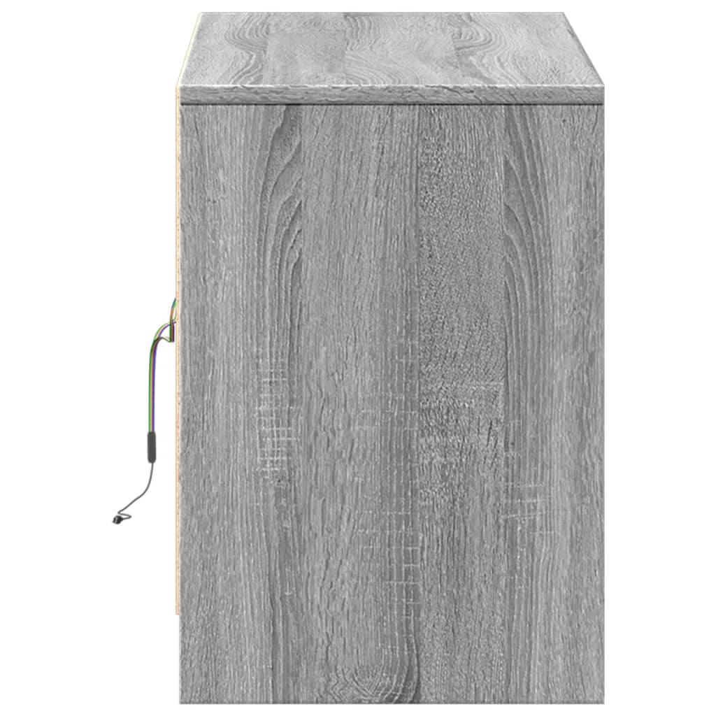 Meuble TV vidaXL avec éclairage LED Gris Sonoma 100x34x50 cm