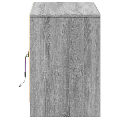 Meuble TV vidaXL avec éclairage LED Gris Sonoma 100x34x50 cm