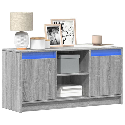 Meuble TV vidaXL avec éclairage LED Gris Sonoma 100x34x50 cm