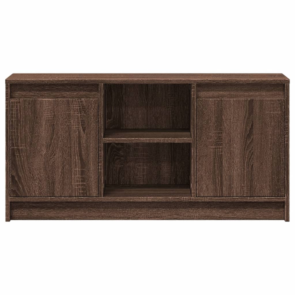 vidaXL Meuble TV avec éclairage LED Chêne brun 100x34x50 cm