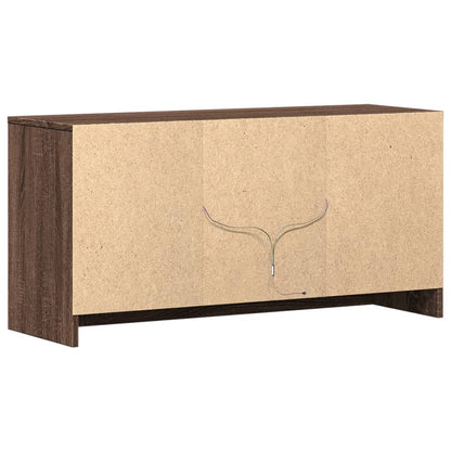 vidaXL Meuble TV avec éclairage LED Chêne brun 100x34x50 cm
