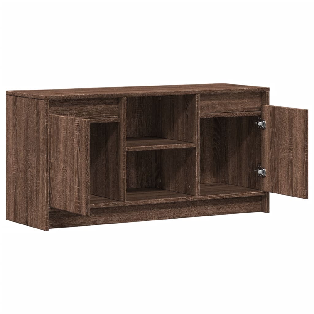 vidaXL Meuble TV avec éclairage LED Chêne brun 100x34x50 cm