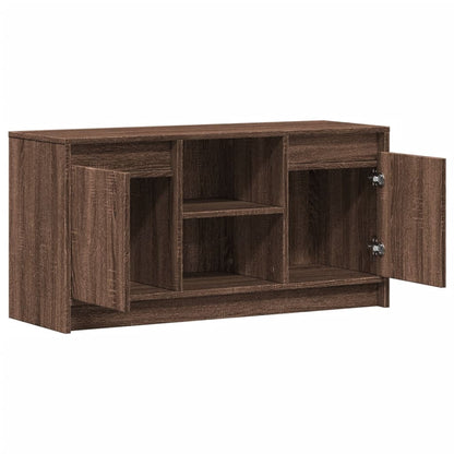 vidaXL Meuble TV avec éclairage LED Chêne brun 100x34x50 cm