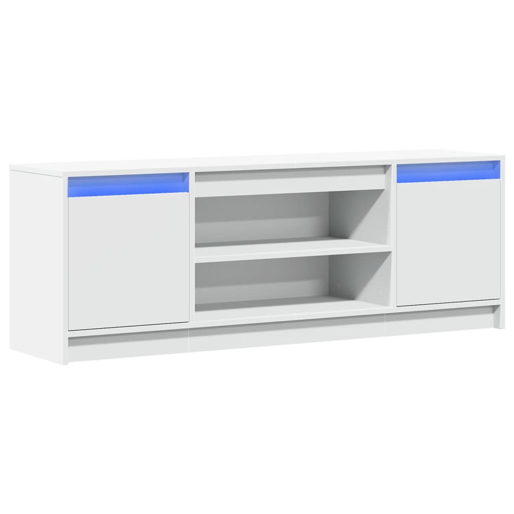 vidaXL TV-Schrank mit LED-Beleuchtung Weiß 139,5x34x50cm Holzwerkstoff