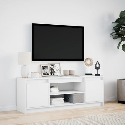 vidaXL TV-Schrank mit LED-Beleuchtung Weiß 139,5x34x50cm Holzwerkstoff