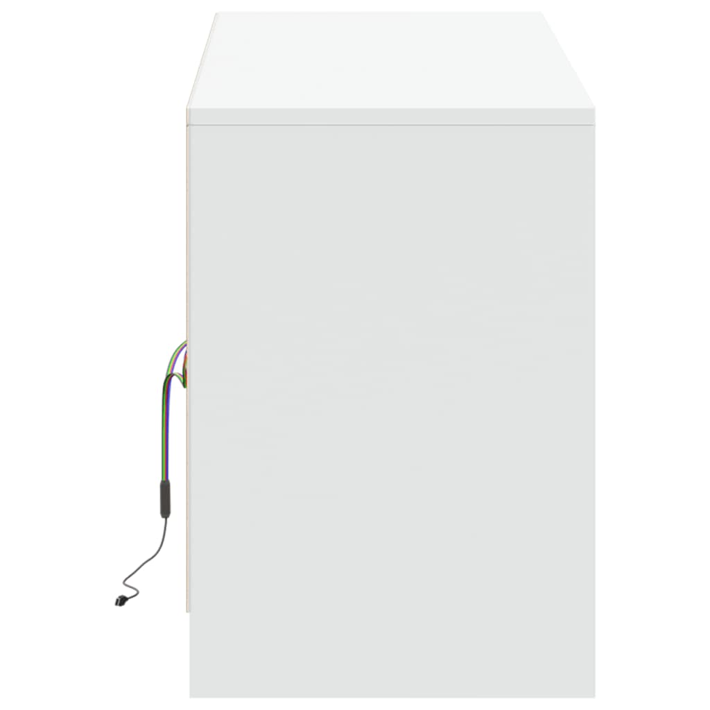 vidaXL TV-Schrank mit LED-Beleuchtung Weiß 139,5x34x50cm Holzwerkstoff