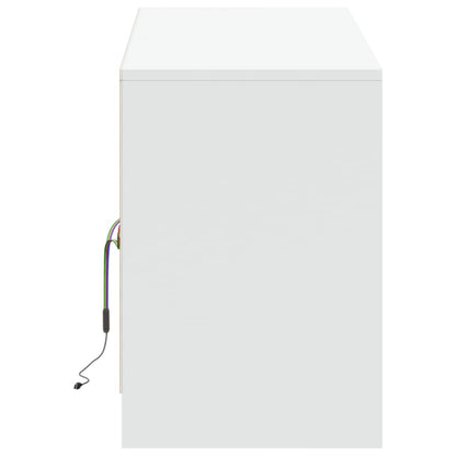 vidaXL TV-Schrank mit LED-Beleuchtung Weiß 139,5x34x50cm Holzwerkstoff