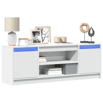 vidaXL TV-Schrank mit LED-Beleuchtung Weiß 139,5x34x50cm Holzwerkstoff
