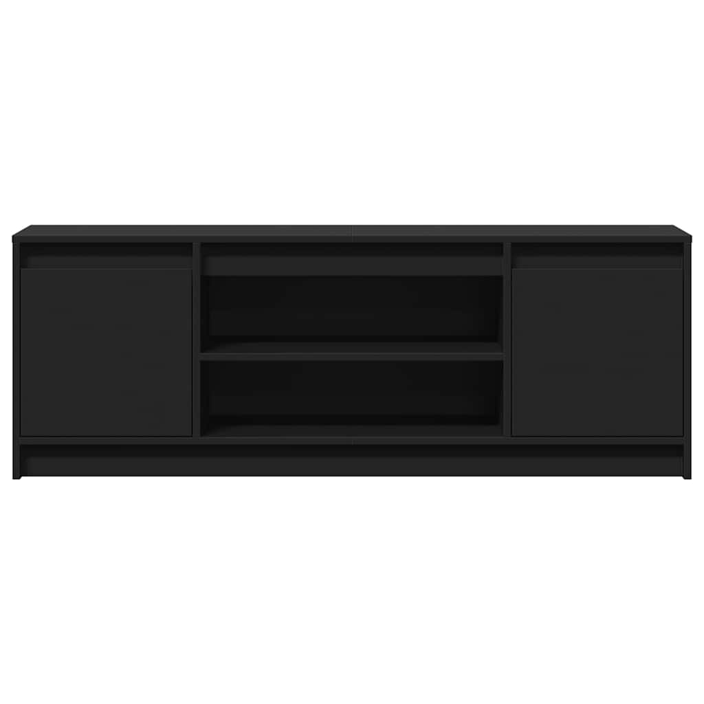 vidaXL Meuble TV avec éclairage LED Noir 139,5x34x50 cm