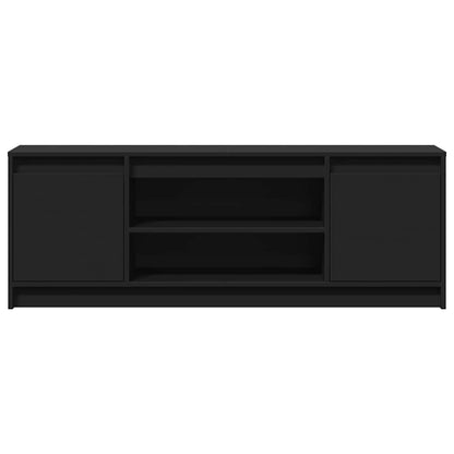 vidaXL Meuble TV avec éclairage LED Noir 139,5x34x50 cm