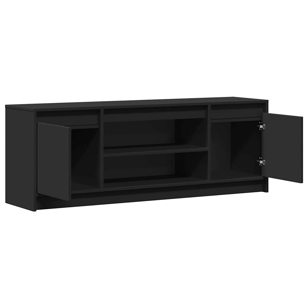 vidaXL Meuble TV avec éclairage LED Noir 139,5x34x50 cm