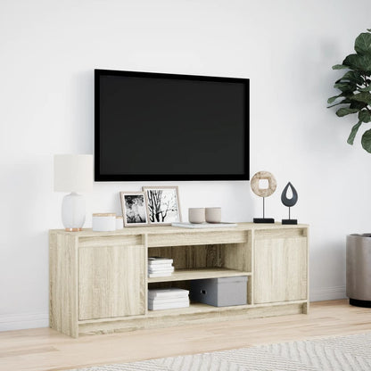 vidaXL TV-Schrank mit LED-Beleuchtung Sonoma-Eiche 139,5x34x50 cm