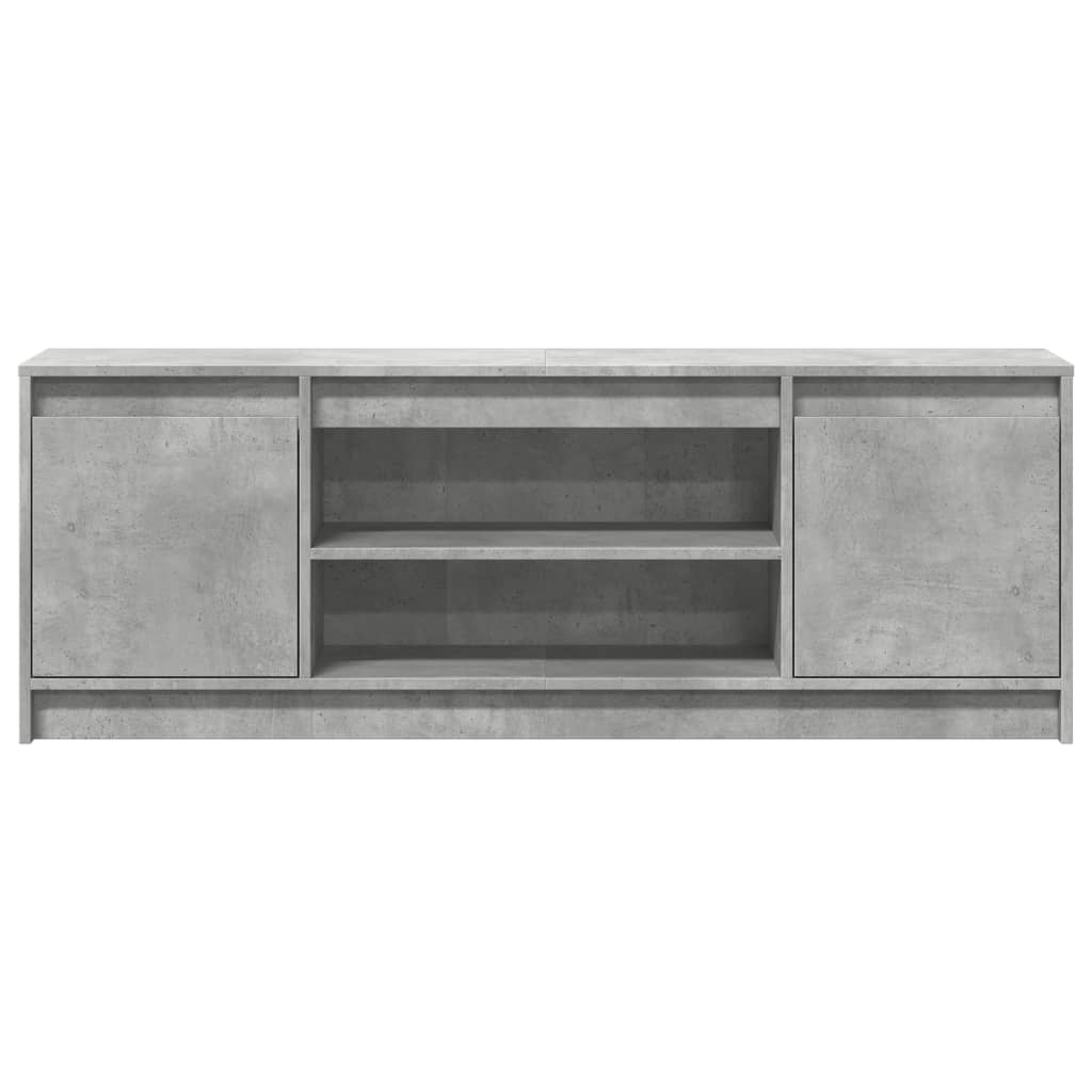 vidaXL Meuble TV avec éclairage LED Gris béton 139,5x34x50 cm