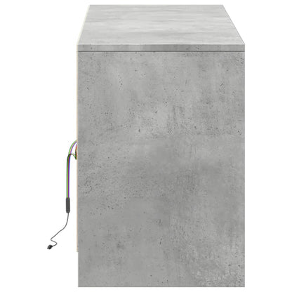 vidaXL Meuble TV avec éclairage LED Gris béton 139,5x34x50 cm