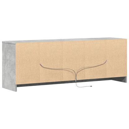 vidaXL Meuble TV avec éclairage LED Gris béton 139,5x34x50 cm
