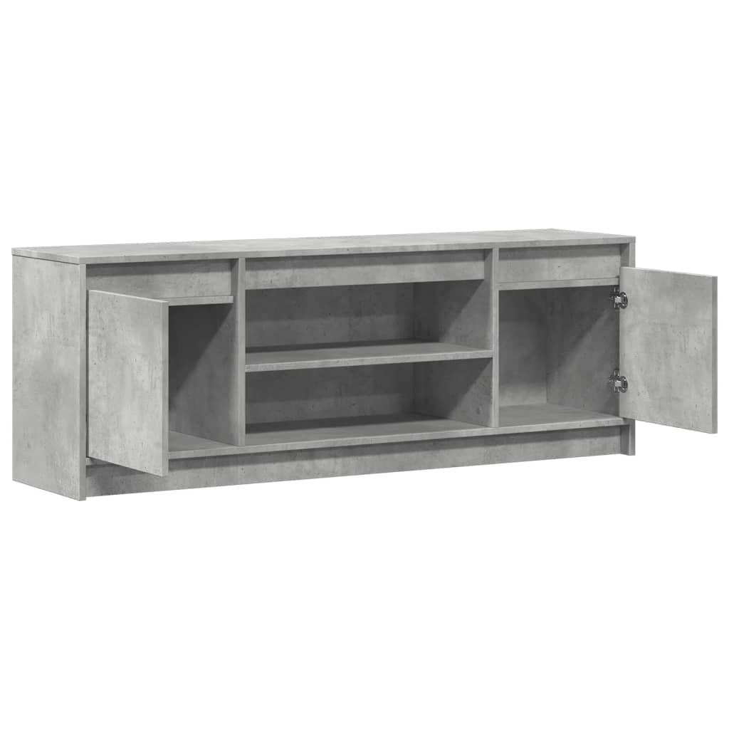 vidaXL Meuble TV avec éclairage LED Gris béton 139,5x34x50 cm