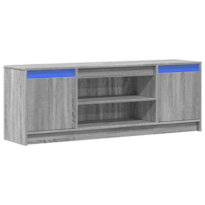 vidaXL TV-Schrank mit LED-Beleuchtung Grau Sonoma 139,5x34x50 cm