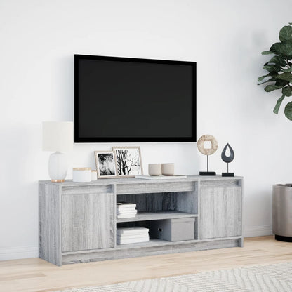 vidaXL TV-Schrank mit LED-Beleuchtung Grau Sonoma 139,5x34x50 cm