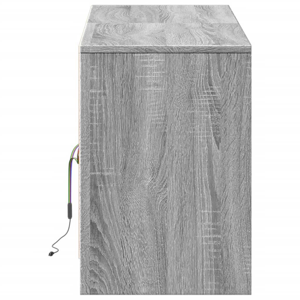 vidaXL TV-Schrank mit LED-Beleuchtung Grau Sonoma 139,5x34x50 cm