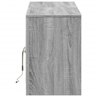 vidaXL TV-Schrank mit LED-Beleuchtung Grau Sonoma 139,5x34x50 cm