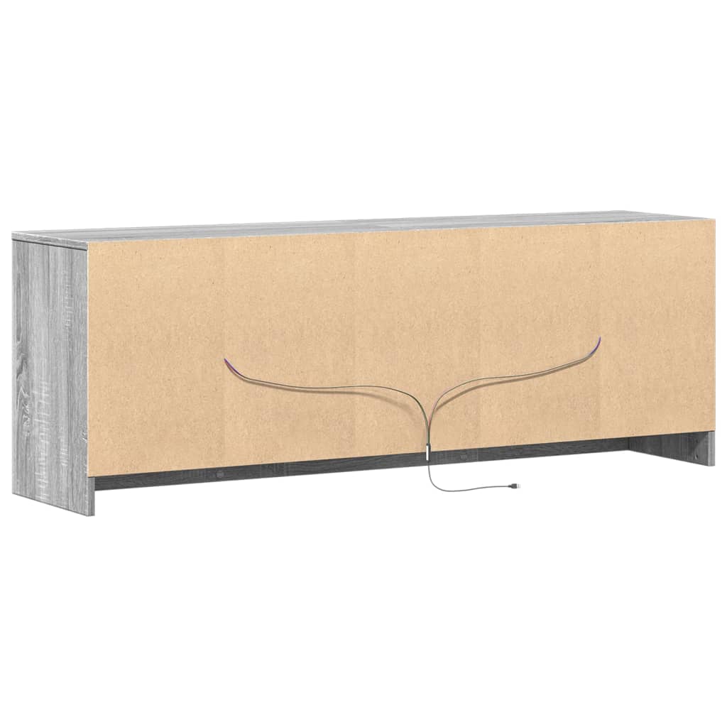 vidaXL TV-Schrank mit LED-Beleuchtung Grau Sonoma 139,5x34x50 cm