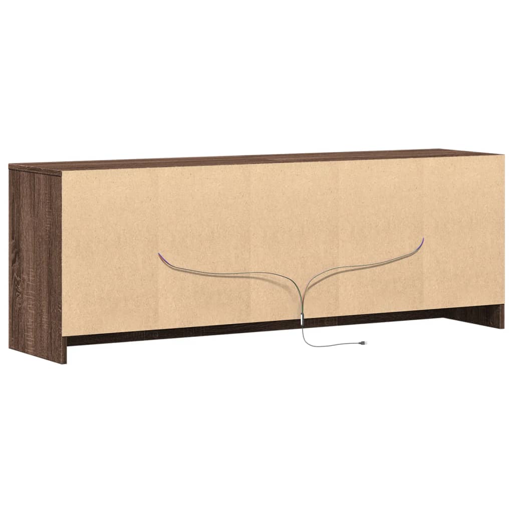 Meuble TV vidaXL avec éclairage LED aspect chêne marron 139,5x34x50cm