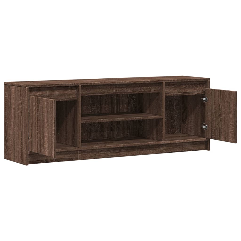 Meuble TV vidaXL avec éclairage LED aspect chêne marron 139,5x34x50cm