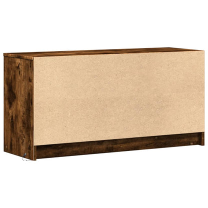 vidaXL Meuble TV avec lumières LED chêne fumé 100x34x50 cm