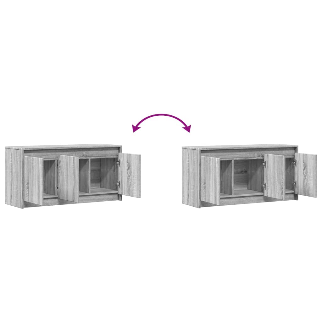 vidaXL TV-Schrank mit LED-Beleuchtung Grau Sonoma 100x34x50 cm