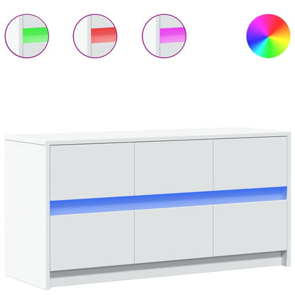Meuble TV vidaXL avec éclairage LED blanc 100x34x50 cm aggloméré