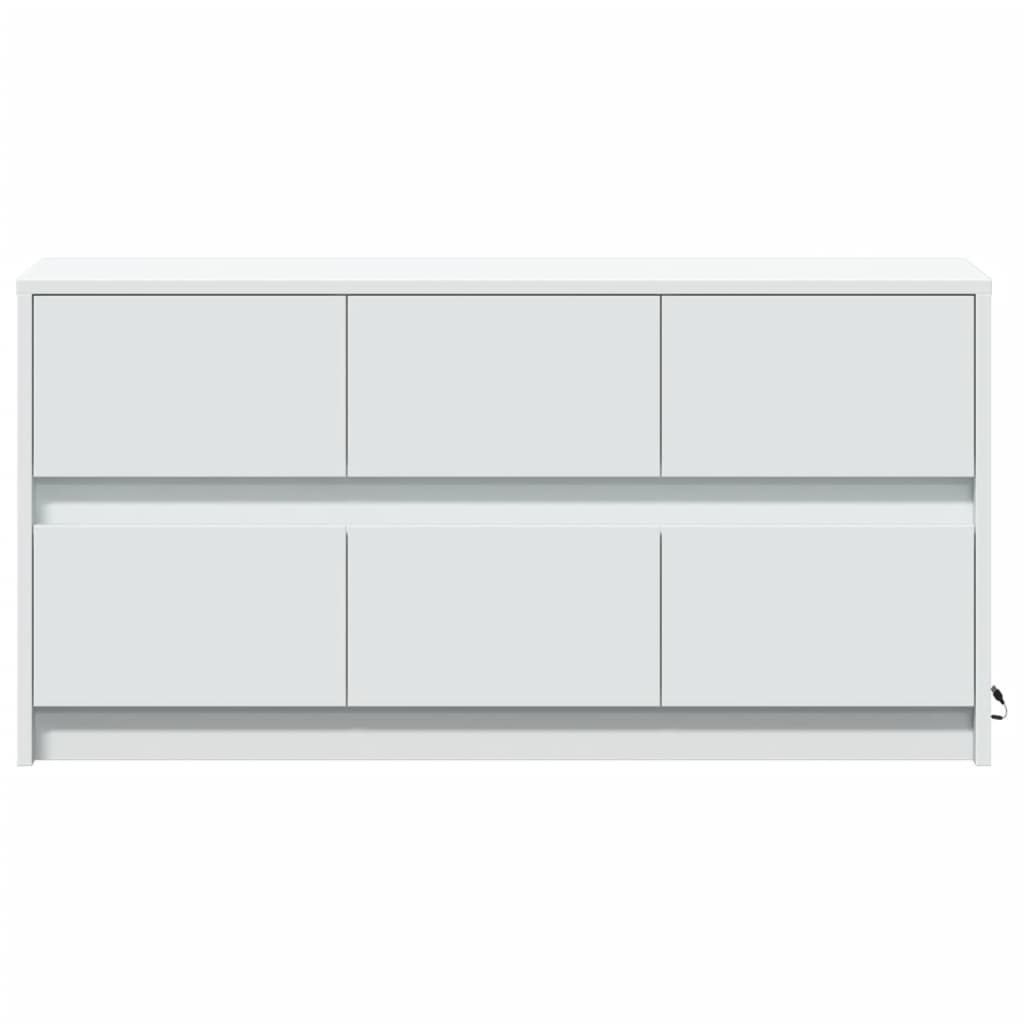 Meuble TV vidaXL avec éclairage LED blanc 100x34x50 cm aggloméré