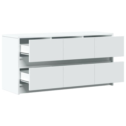 Meuble TV vidaXL avec éclairage LED blanc 100x34x50 cm aggloméré