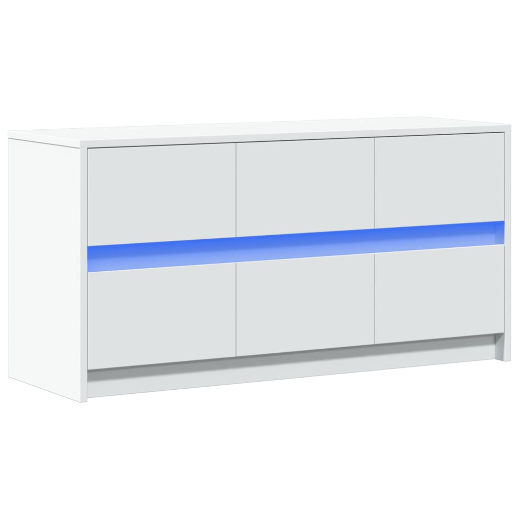 Meuble TV vidaXL avec éclairage LED blanc 100x34x50 cm aggloméré