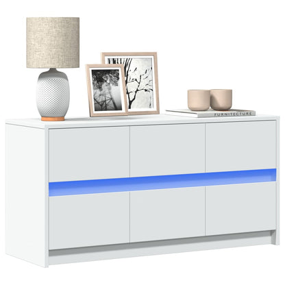 Meuble TV vidaXL avec éclairage LED blanc 100x34x50 cm aggloméré