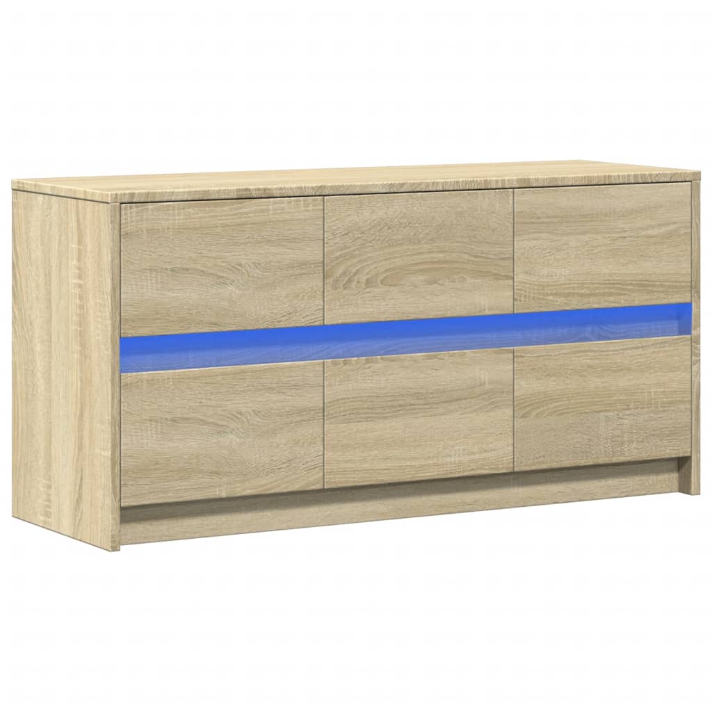 Meuble TV vidaXL avec éclairage LED chêne Sonoma 100x34x50 cm