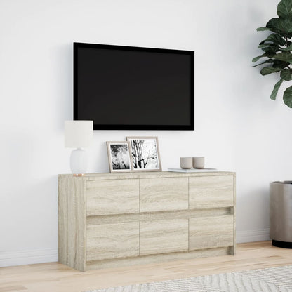 Meuble TV vidaXL avec éclairage LED chêne Sonoma 100x34x50 cm