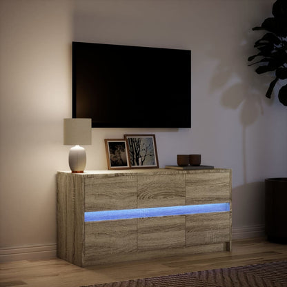 Meuble TV vidaXL avec éclairage LED chêne Sonoma 100x34x50 cm