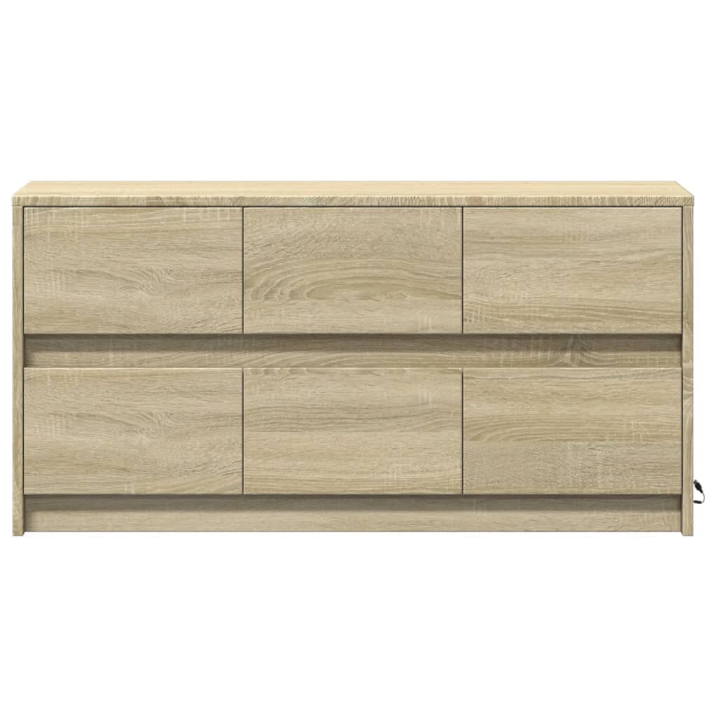 Meuble TV vidaXL avec éclairage LED chêne Sonoma 100x34x50 cm