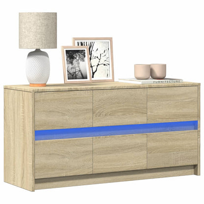 Meuble TV vidaXL avec éclairage LED chêne Sonoma 100x34x50 cm