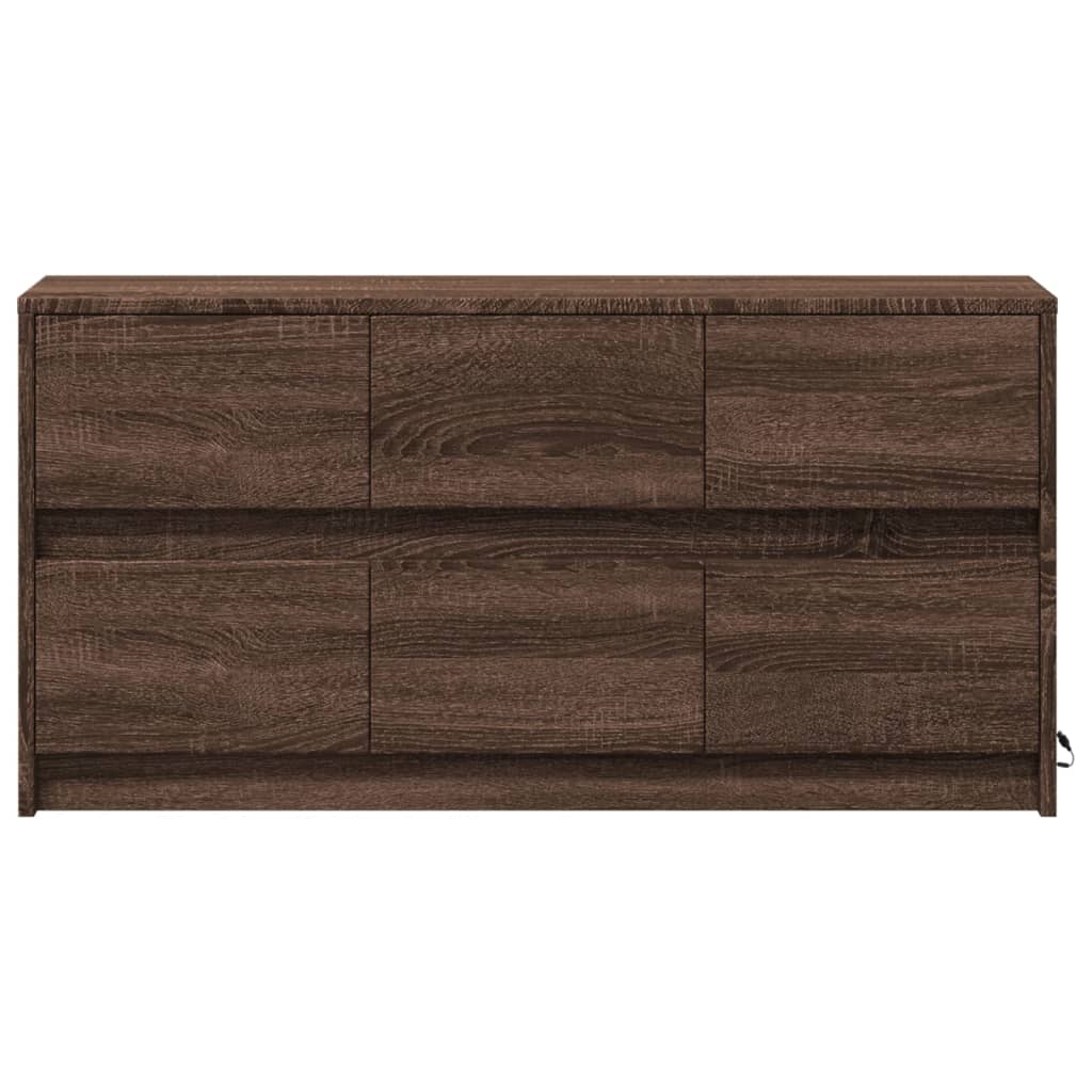 vidaXL Meuble TV avec éclairage LED Chêne brun 100x34x50 cm