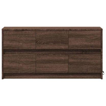 vidaXL Meuble TV avec éclairage LED Chêne brun 100x34x50 cm