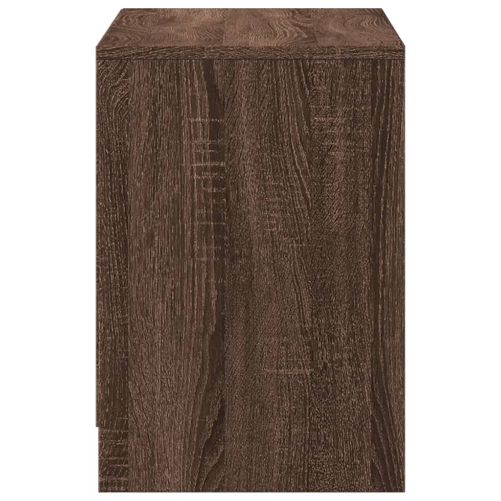 vidaXL Meuble TV avec éclairage LED Chêne brun 100x34x50 cm