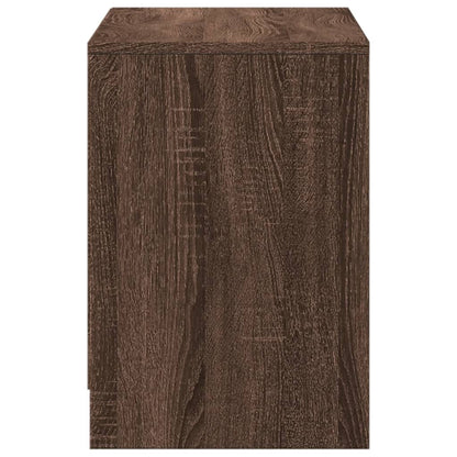 vidaXL Meuble TV avec éclairage LED Chêne brun 100x34x50 cm