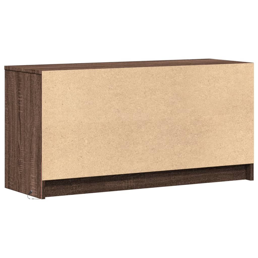 vidaXL Meuble TV avec éclairage LED Chêne brun 100x34x50 cm